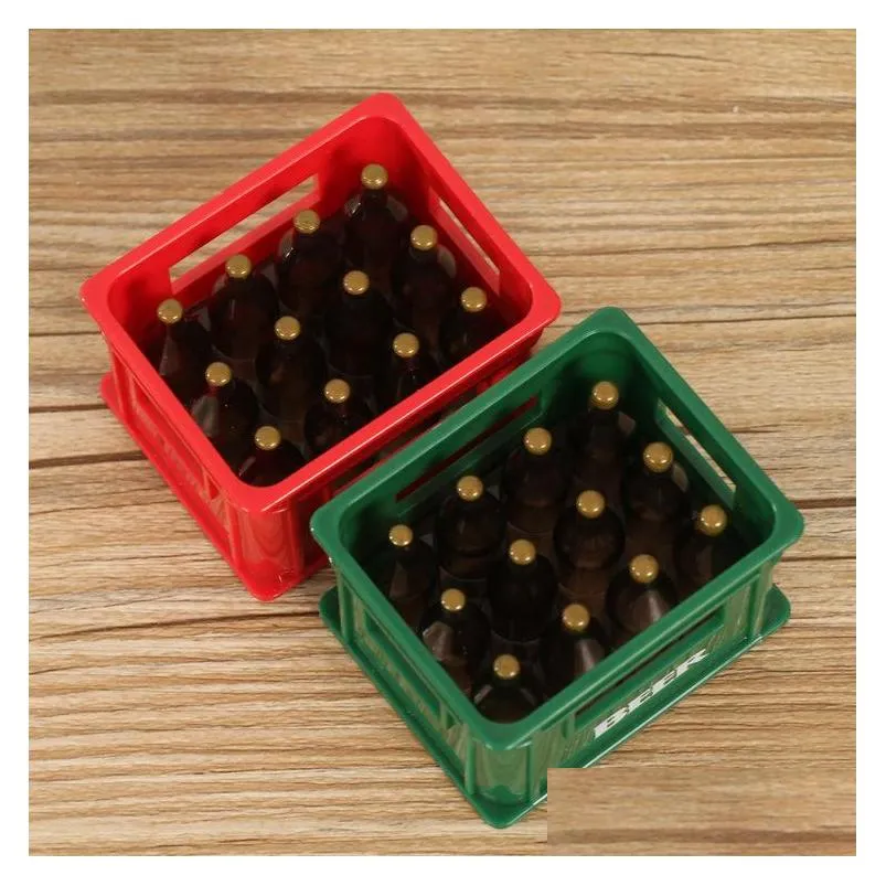 red and green beerbox shape bottle opener custom creative threedimensional beer plastic box bottleopenercustom logo