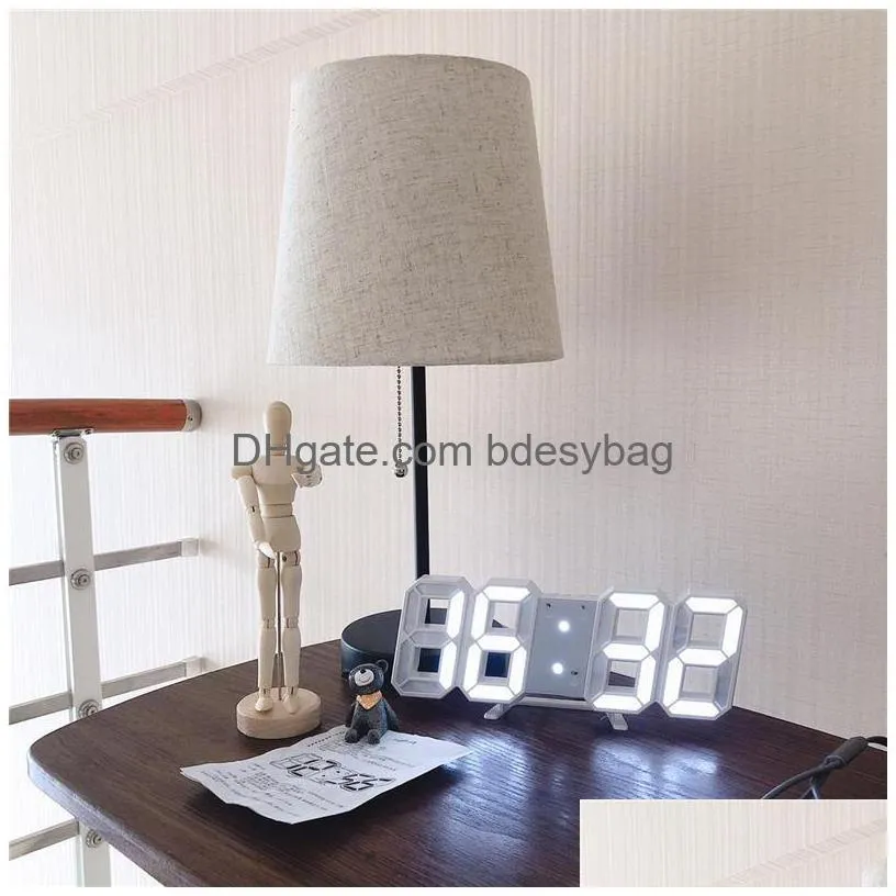 desk table clocks nordic 3d led wall clock electronic digital alarm backlight desktop calendar display home decor