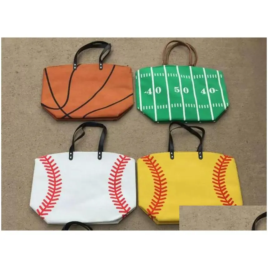 arts and crafts canvas bag baseball tote sports bags casual softball football soccer basketball cotton bag