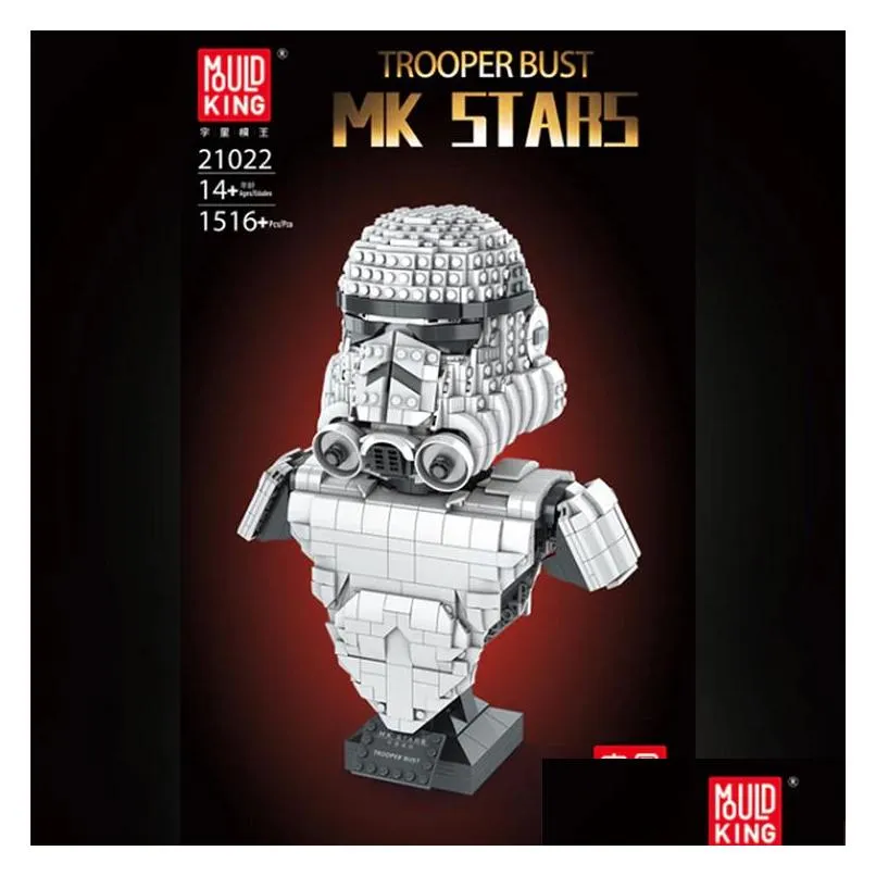 lepin moc blocks mould king 21022 trooper bust display building set without original box for adults collectible gift modelhy