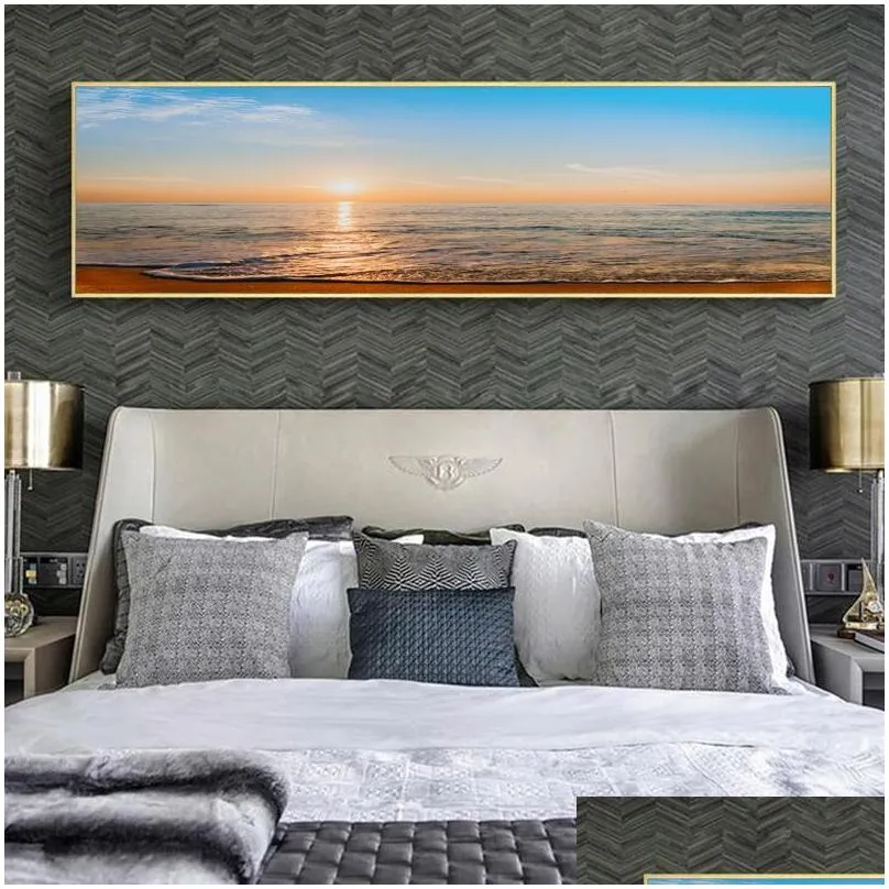 sea wave posters home decor sunset sunrise canvas painting wall art pictures for living room bedside landscape prints paintings