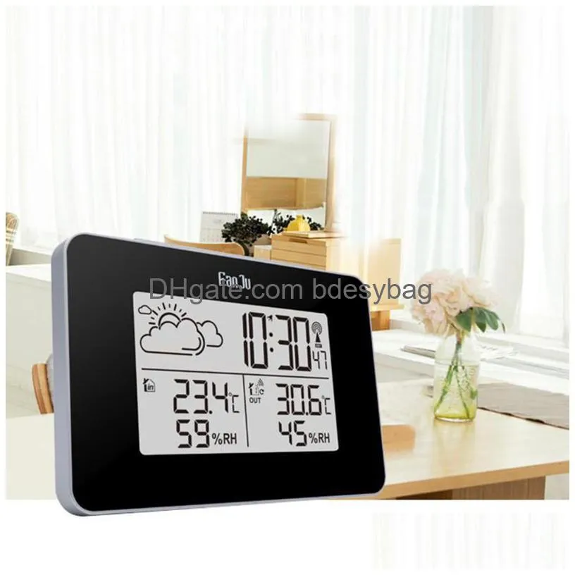 desk table clocks perpetual calendar multifunction weather clock electronic alarm indoor outdoor temperature humidity snooze