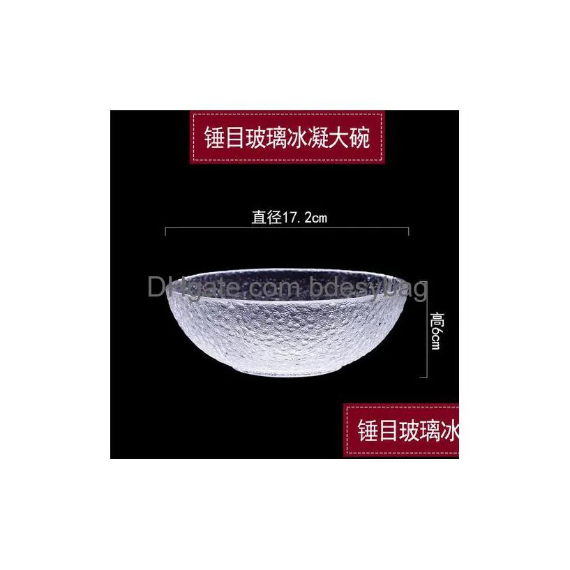 bowls hammer grain glass bowl household creative fruit dessert salad ice cream vegetable plate noodle large