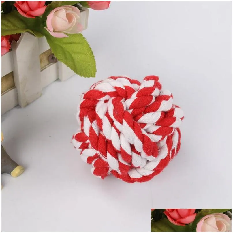 5.5cm pet toy chew teething cotton rope knot ball toys for dog tooth clean ball biteresistant dog chew puppy training interactivetoy