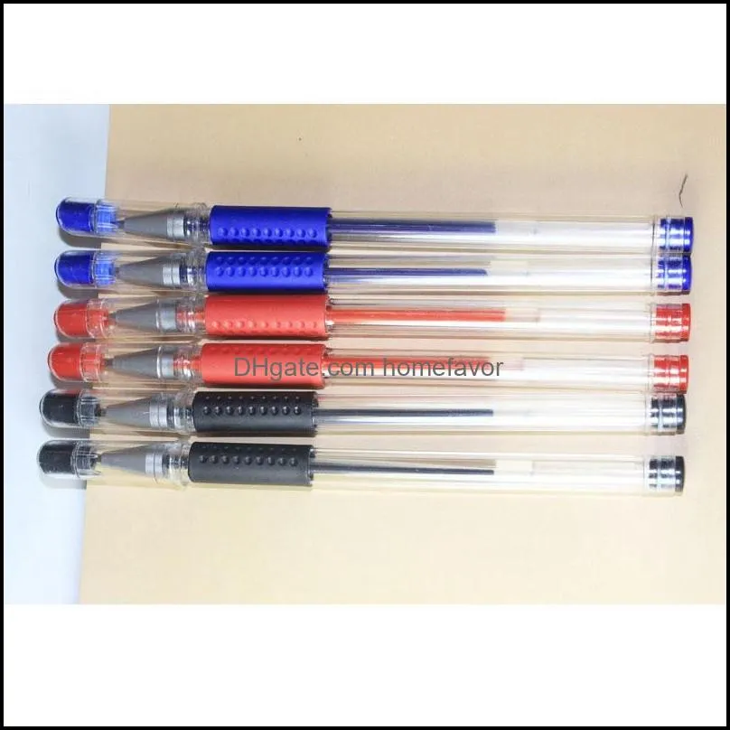 european standard gel pen 0.5m bullet point/needle type black blue red waterbased pen office stationery oilbased carbon pen vtky2393