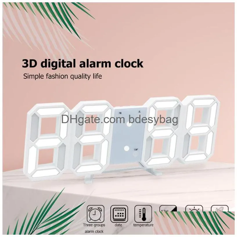 desk table clocks led digital alarm plastic usb powered watch bedroom snooze clock date calendar temperature home decoration