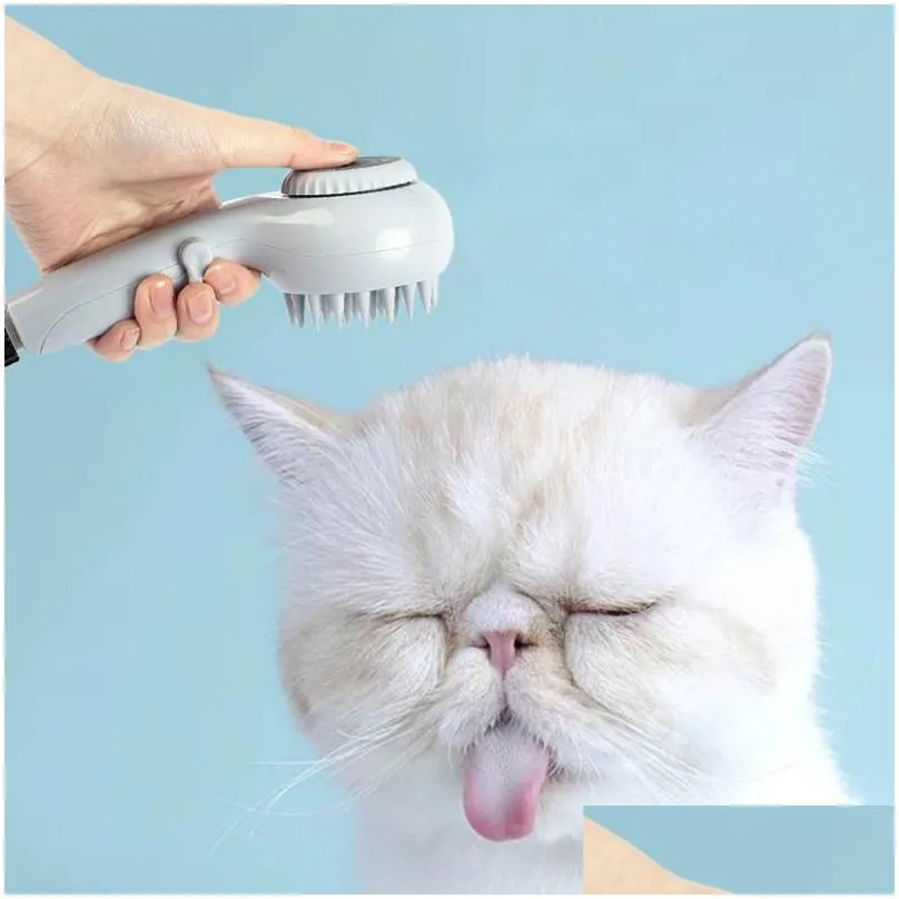 pet shower head bath brush 2in1 cat dog spa massage comb soft silicone petshower hair grooming cmob dog cleaning tool