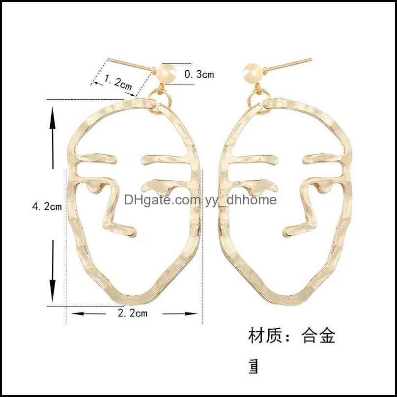 fashion face mask abstract earrings simple personality exaggerated punk style earring for woman girls jewelry gift party