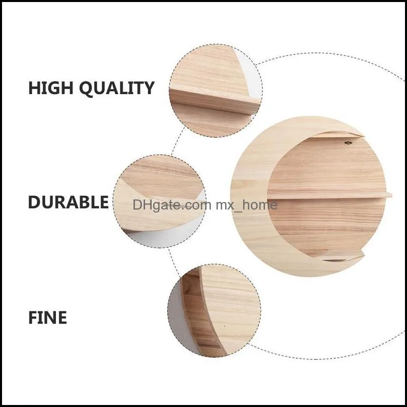 other home decor 1pc wooden storage rack wall mounted creative moon shape