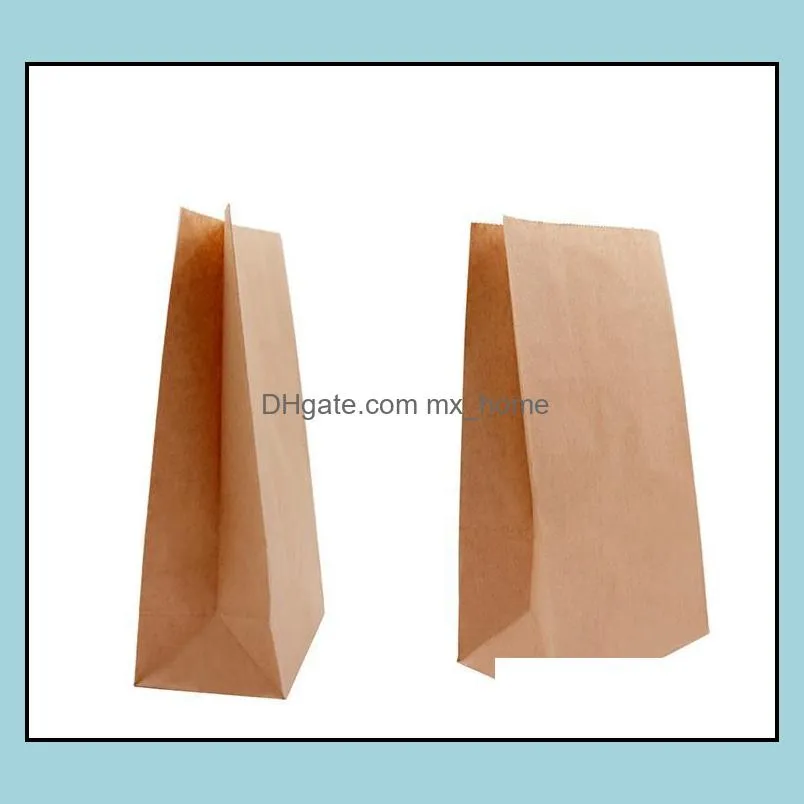 2000 pieces of japanese kraft paper oilproof food bag square bottom disposable takeout storage bread packaging bags size 150x90x270mm