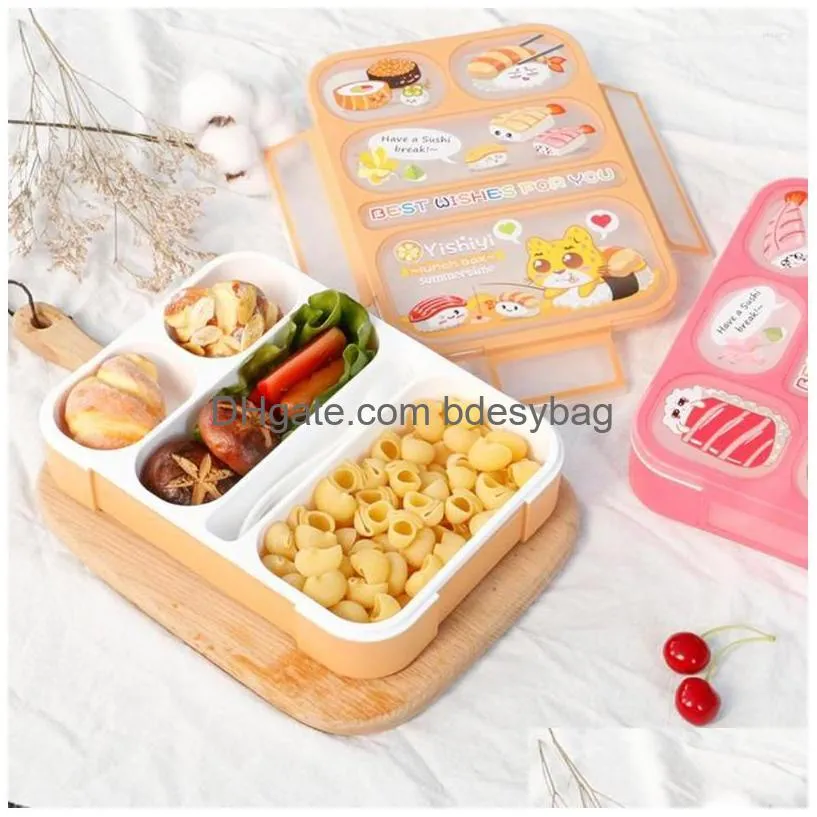 dinnerware sets bento organizer grade child portable box holder adorable kids school lunch case for restaurant