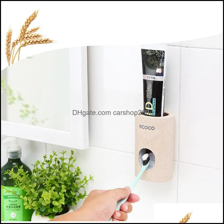 other household sundries automatic toothpaste dispenser nontoxic wall hanger mount dustproof toothpaste squeezer quick take straw