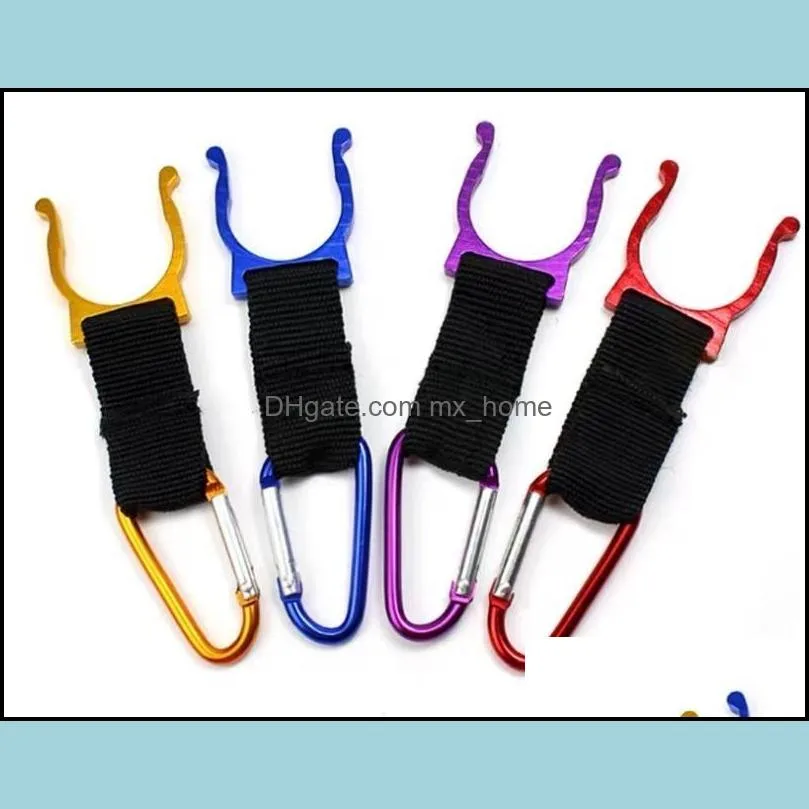 drinkware handle fashion creative metal ribbon locking carabiner clip water bottle buckle holder camping snap hook clipon sn4700