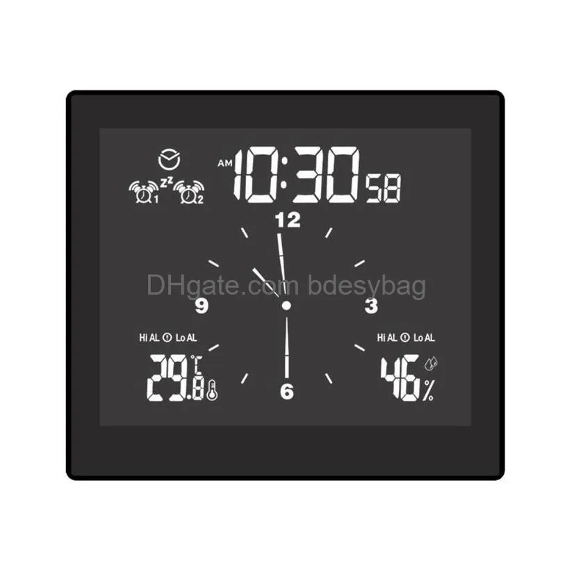 multifunctional indoor temperature humidity meter home hygrometer weather station bathroom clock desk table clocks