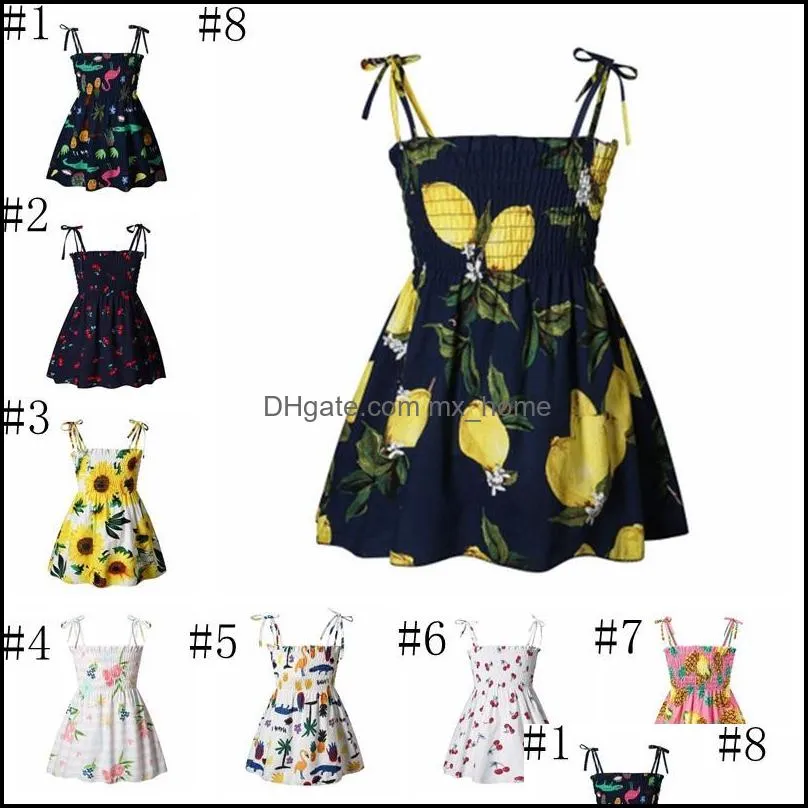 baby girl dress floral backless sling skirts summer cotton beach clothes children princess dresses fashion kids clothing 16 colors