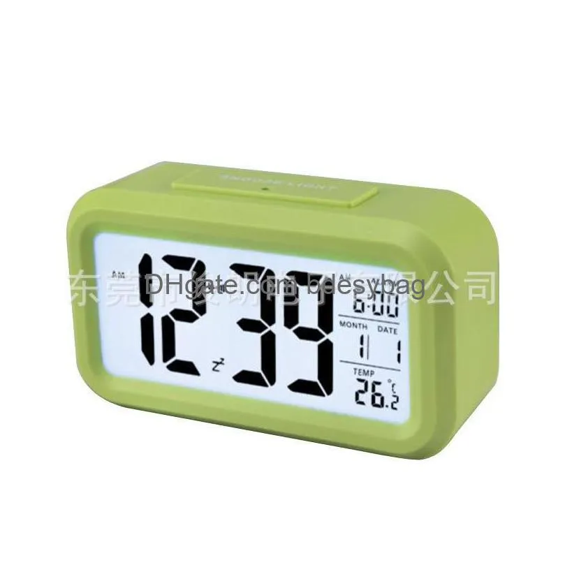 desk table clocks clever alarm temperature led snooze electronics light noctilucent digital