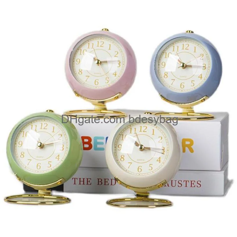 desk table clocks luxury retro alarm clock metal bedside bedroom small classic dining decoration desertador home