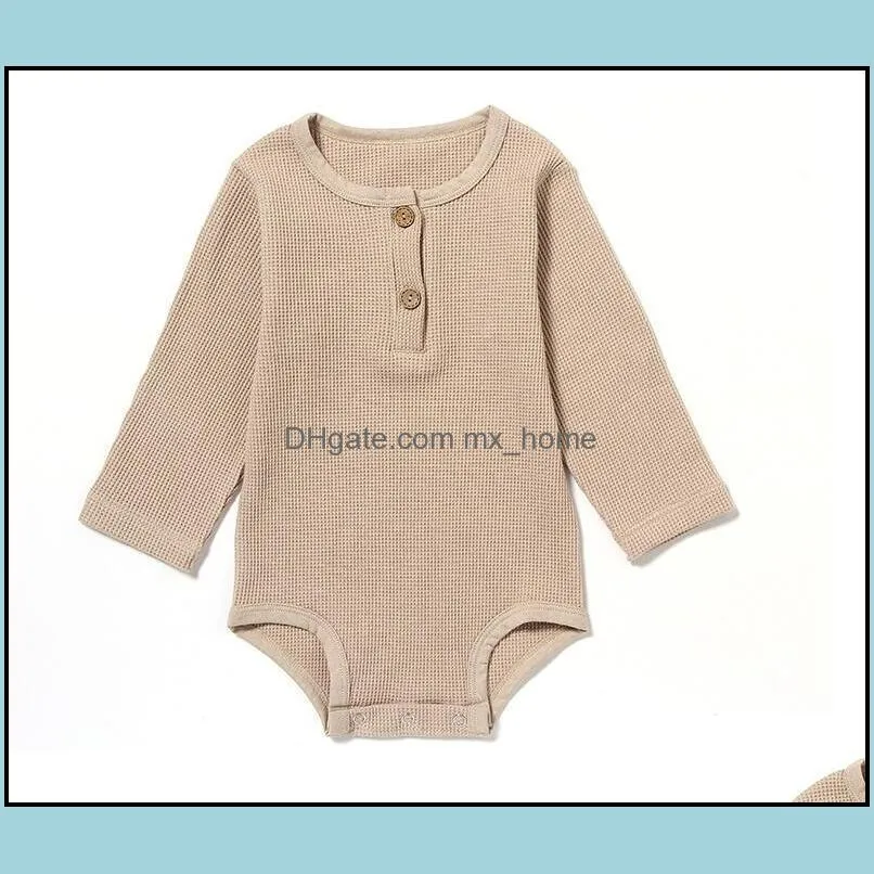 cute spring infant kids long sleeve solid color rainbow rompers baby climb 100 cotton high quality romper