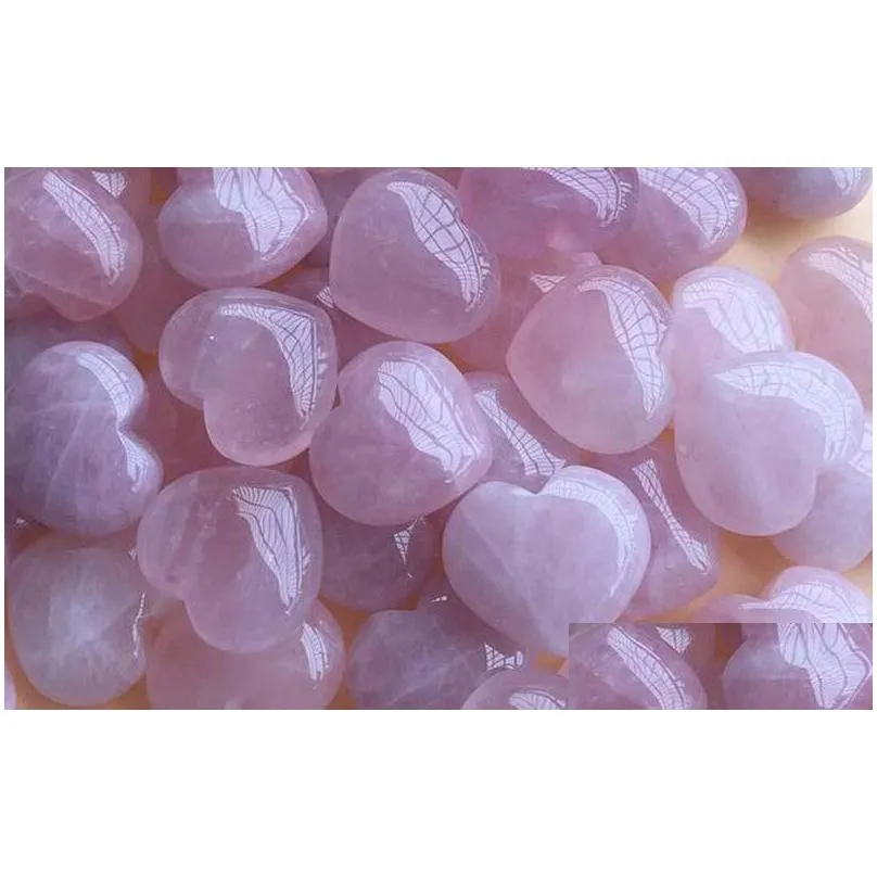 natural rose quartz heart shaped pink crystal carved palm love healing gemstone lover gife stone crystal heart gems