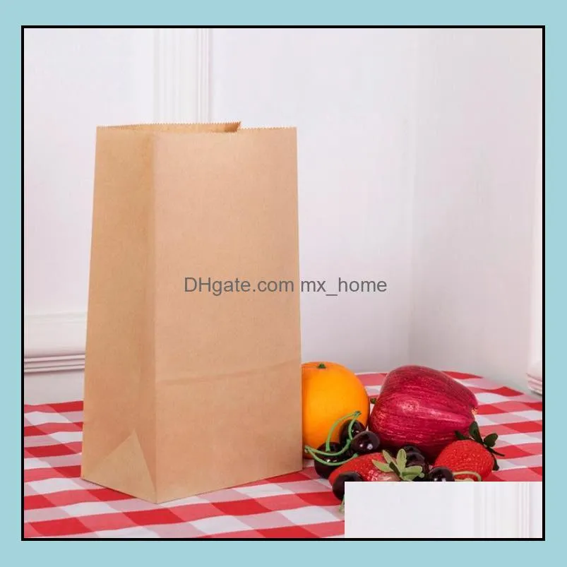 2000 pieces of japanese kraft paper oilproof food bag square bottom disposable takeout storage bread packaging bags size 150x90x270mm