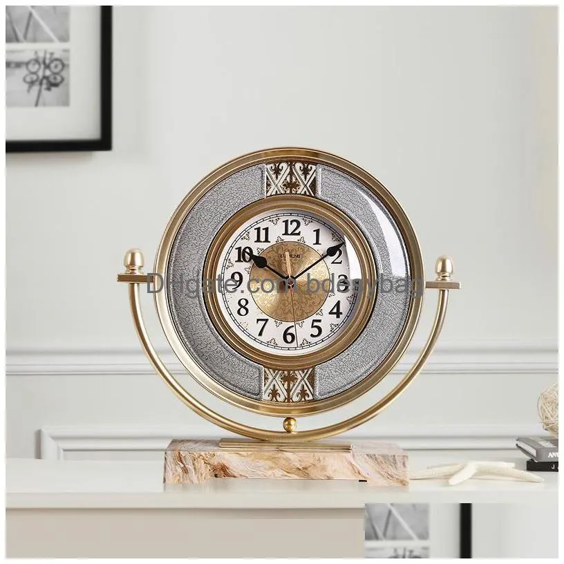 desk table clocks nordic gold clock vintage creative silent luxury simple bedroom reloj escritorio home decoration ac50tc