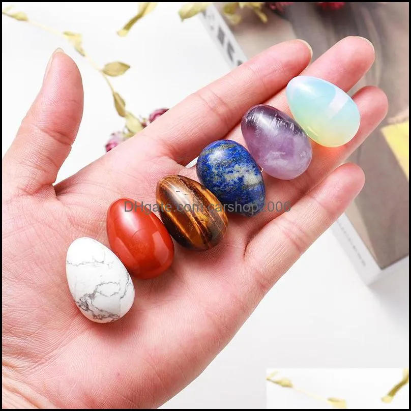 natural stone 30mm egg ornaments quartz healing crystals energy reiki gem craft hand pieces living room decoration