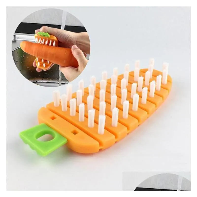 vegetable tools design plastic handle potato carrot cucumber vegetable fruit cleaning brush