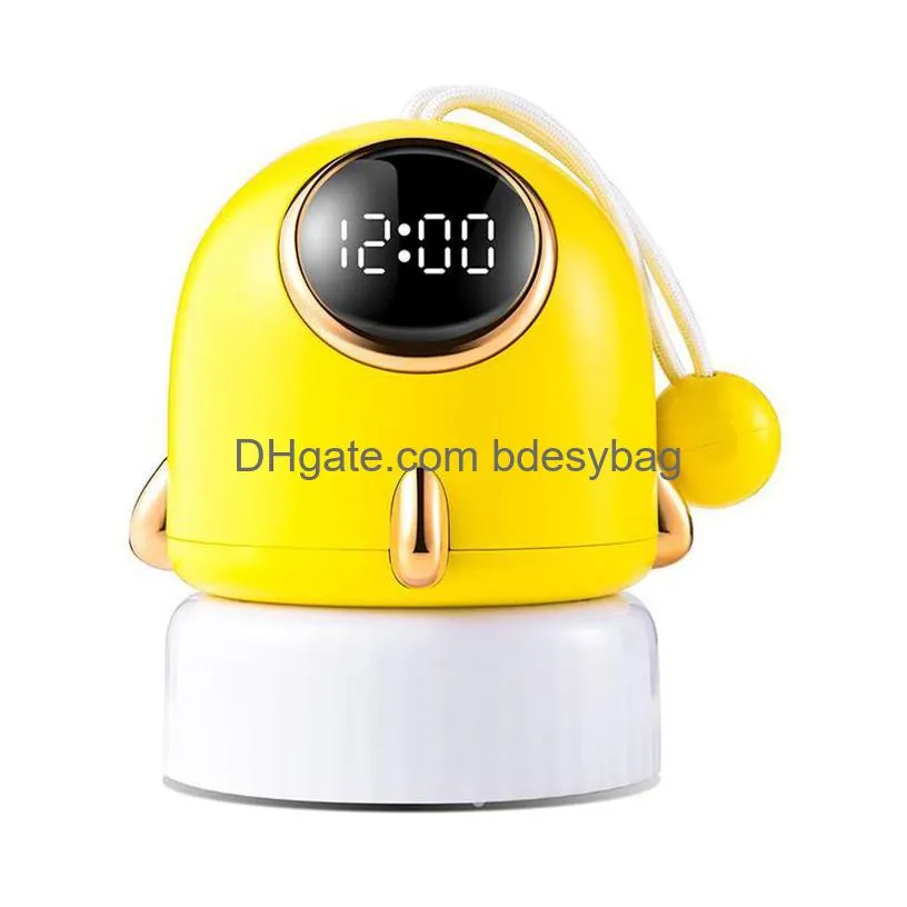 desk table clocks cartoon alarm clock projection night light rechargeable digital with timer dimmable for room bedside