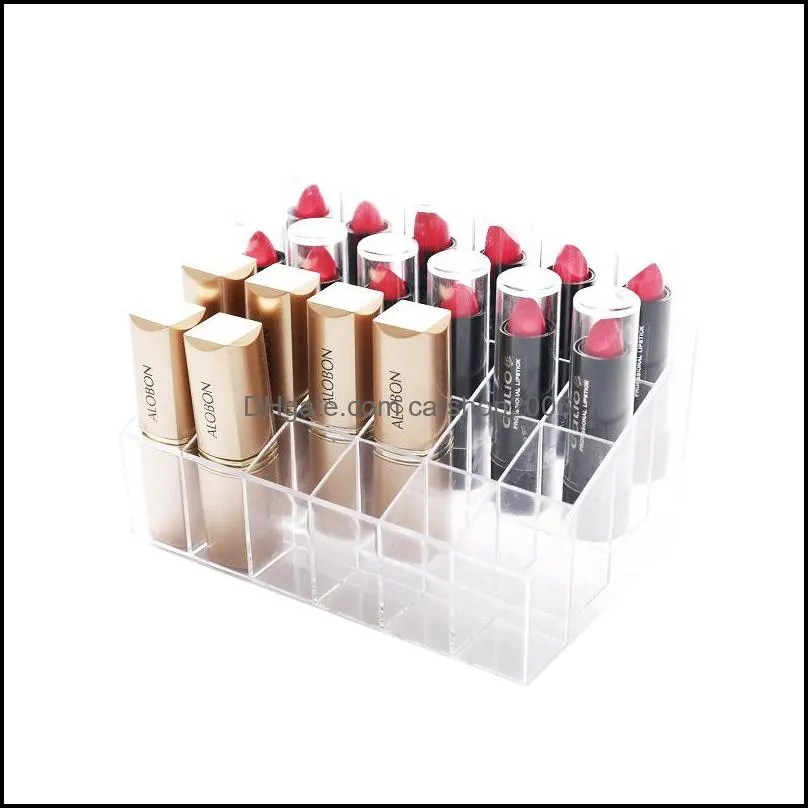 storage holders transparent 24 grid acrylic makeup storage box lipstick stand display cosmetics nail polish tool