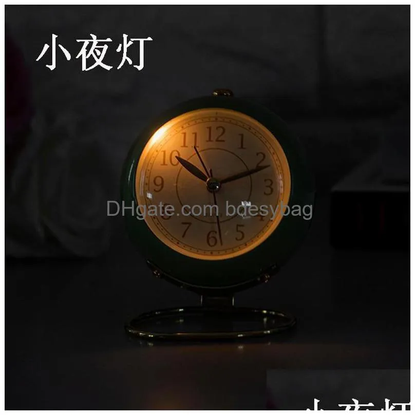 desk table clocks luxury retro alarm clock metal bedside bedroom small classic dining decoration desertador home