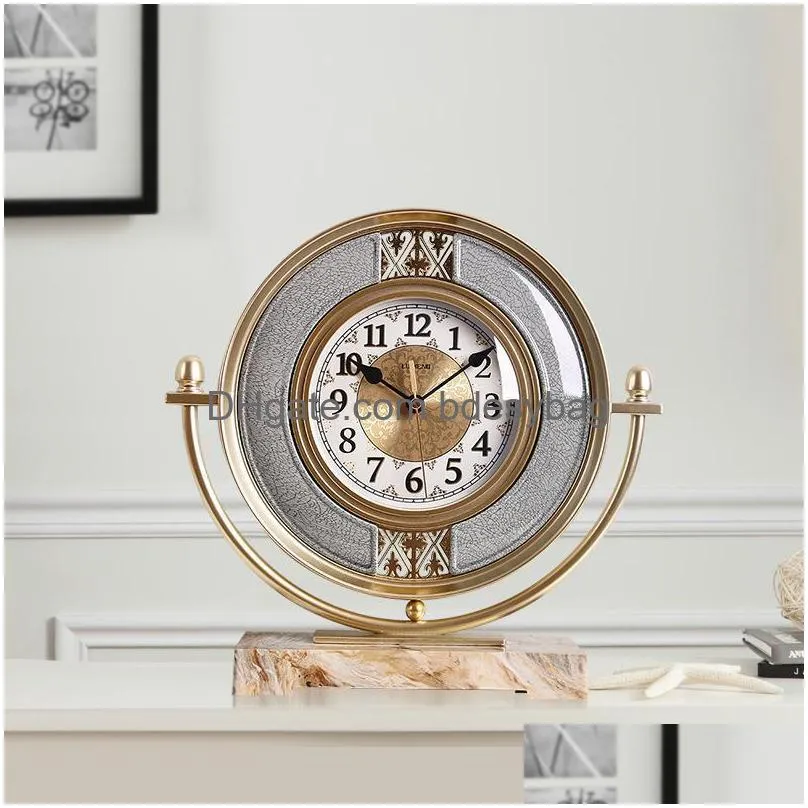 desk table clocks nordic gold clock vintage creative silent luxury simple bedroom reloj escritorio home decoration ac50tc