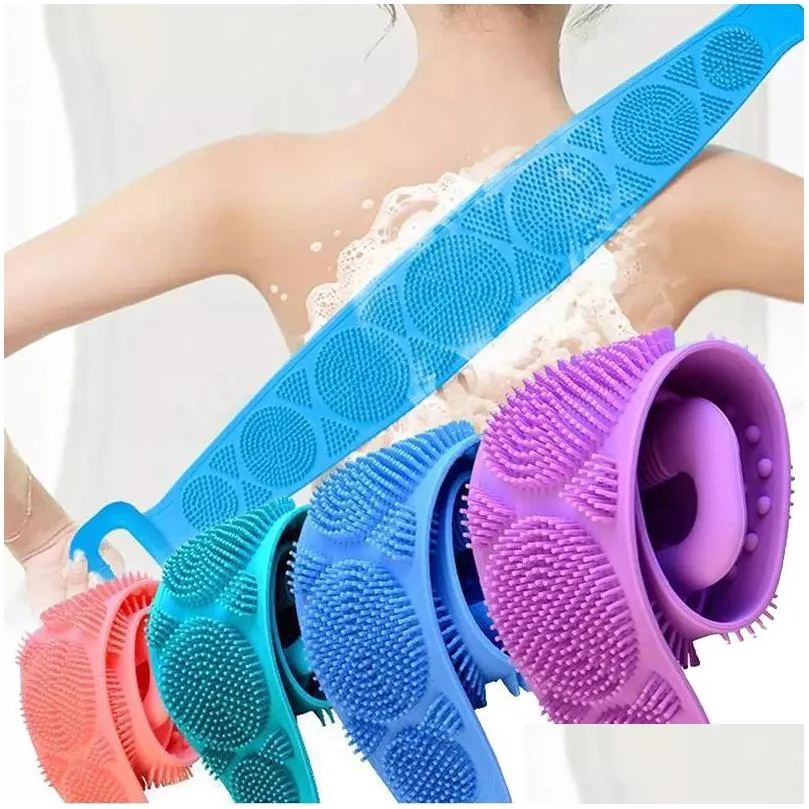 sponge silicone scrub back peeling massage shower extension scrub skin cleansing brush inventory wholesale