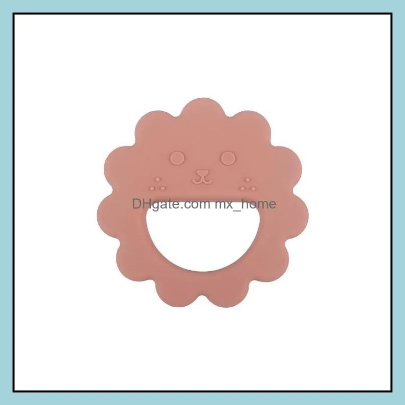 silicone baby teethers flower shaped toddler soothers teether ring teething toys