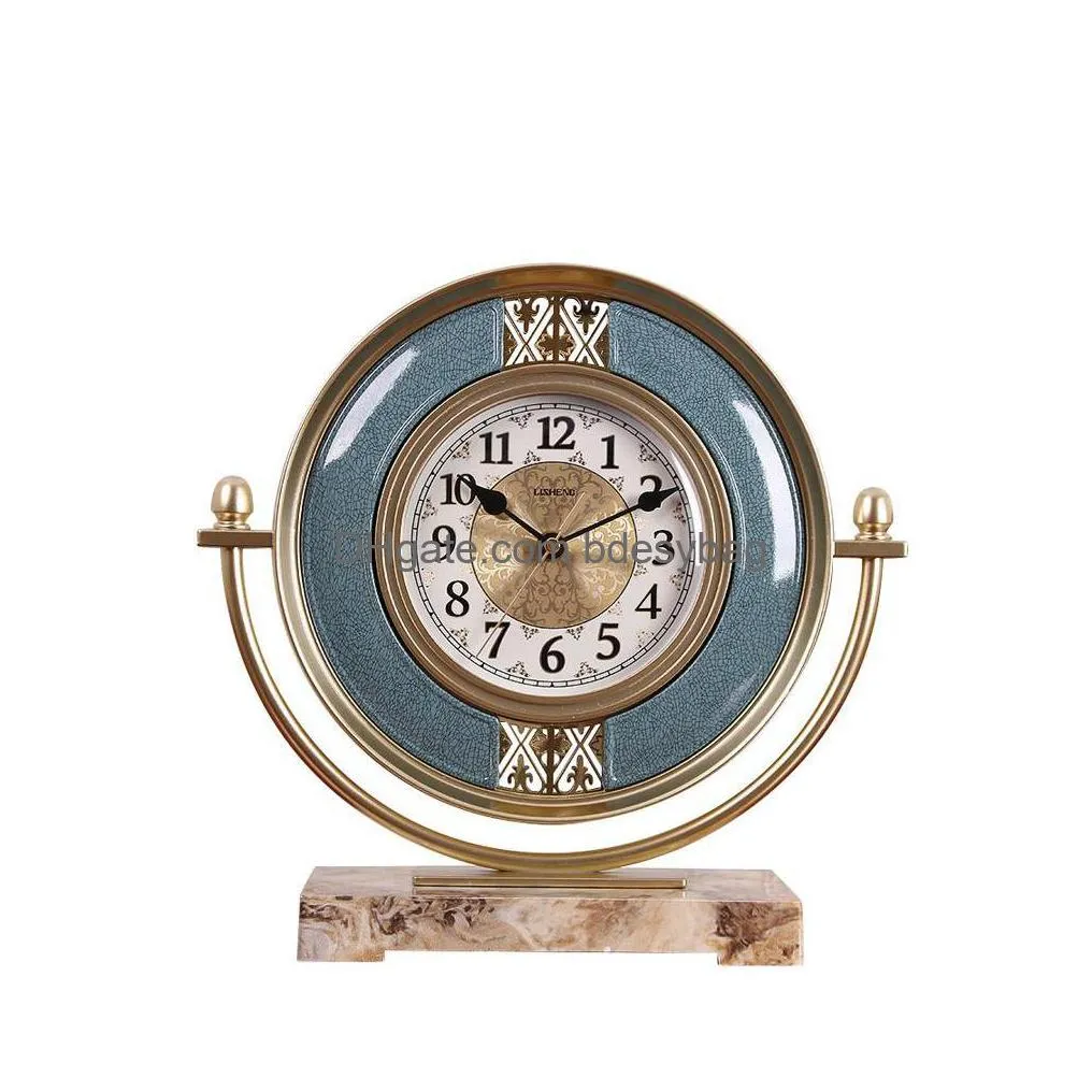 desk table clocks nordic gold clock vintage creative silent luxury simple bedroom reloj escritorio home decoration ac50tc
