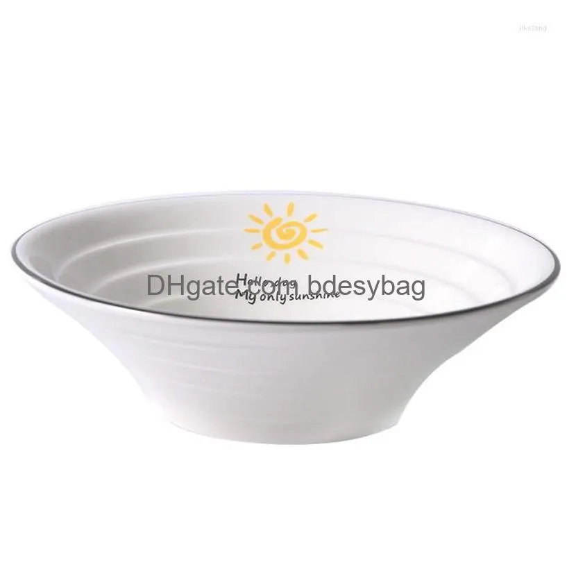 bowls ramen bowl simple ceramic creative cute instant noodle household salad large soup dish plate