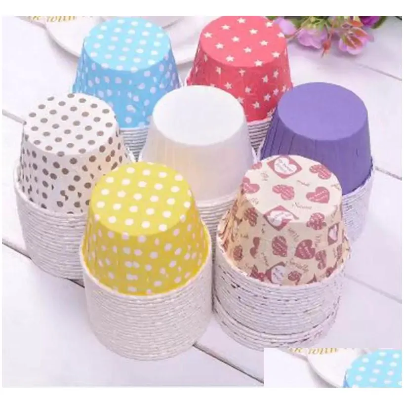 arts and crafts new fashion environment colorful stripe dot paper cake cups 50x39mm baking cup liners mould cake decoration