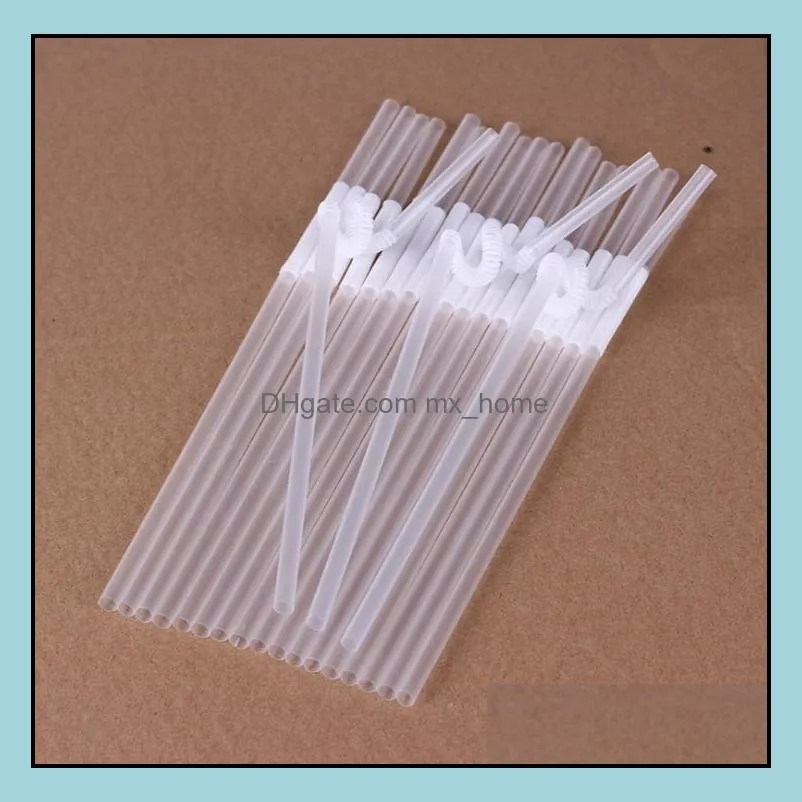 100pcs/set wholesale color straw onetime art straw long elbow juice drink plastic straw 100 sticks stock sn1164