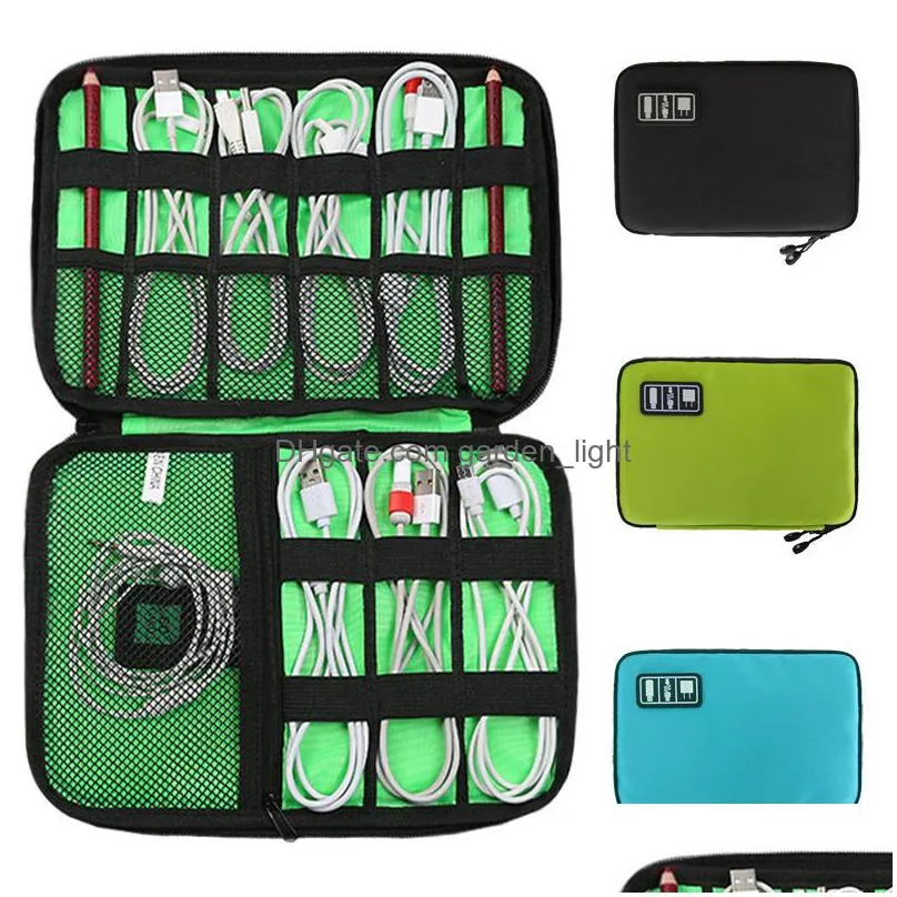 convenient outdoor camping travel electronic accessories bag hard disk headphones usb flash drive box storage bag 15 colors inventory