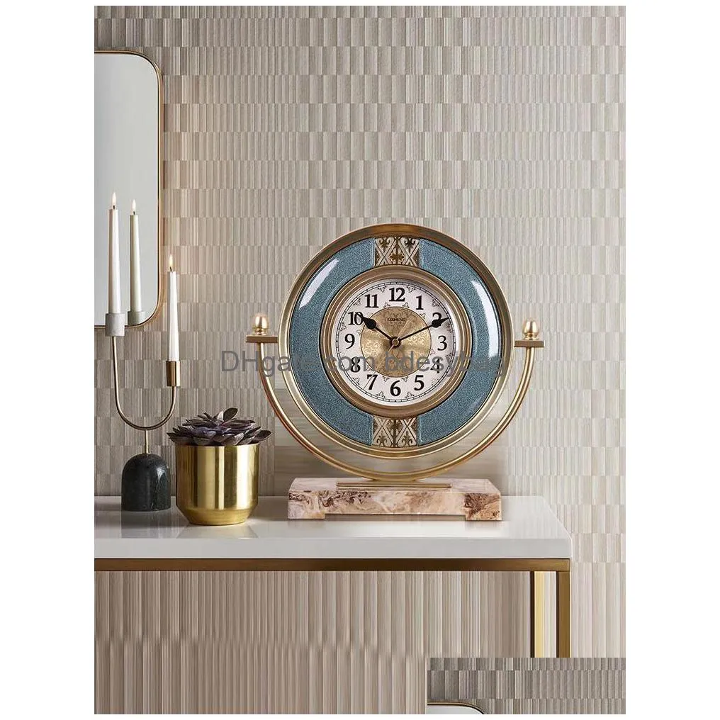 desk table clocks nordic gold clock vintage creative silent luxury simple bedroom reloj escritorio home decoration ac50tc