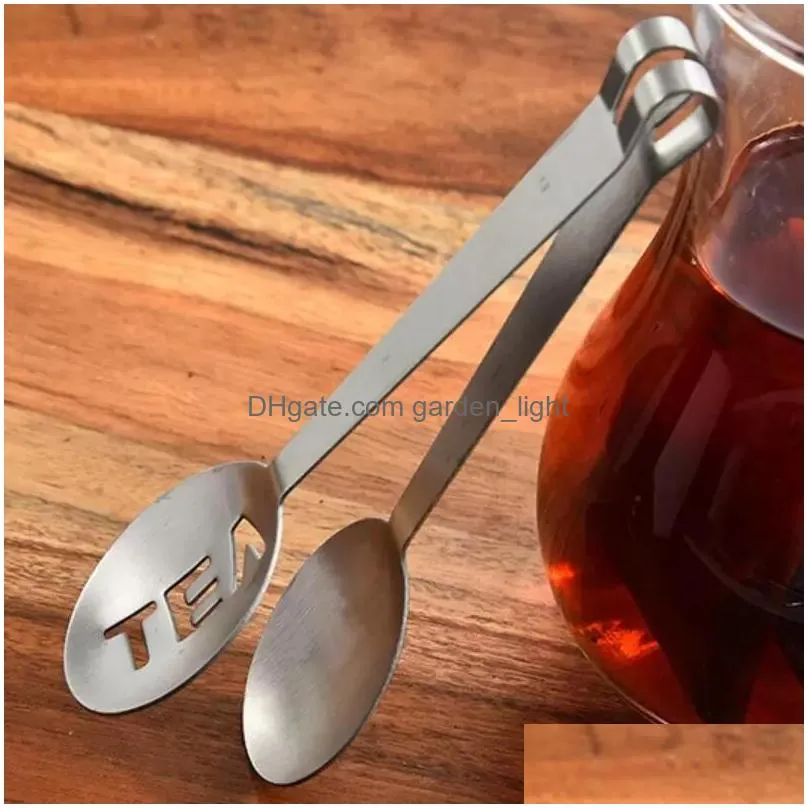 tools reusable stainless steel tea bag tongs teabag squeezer strainer holder grip metal spoon mini sugar clip teas leaf strainer inventory