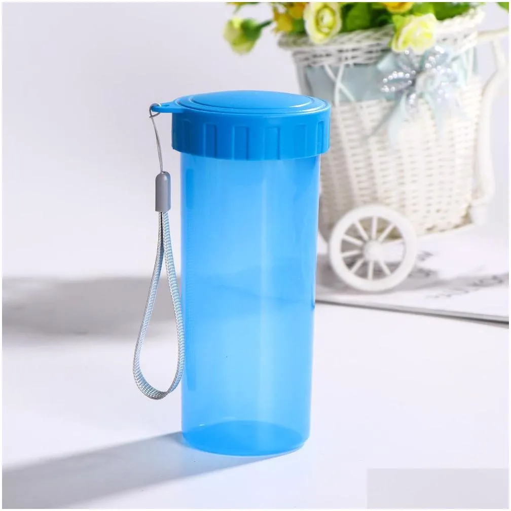 portable light weight practical plastic water cup drinking bottle for outdoor sports transparent handy cup