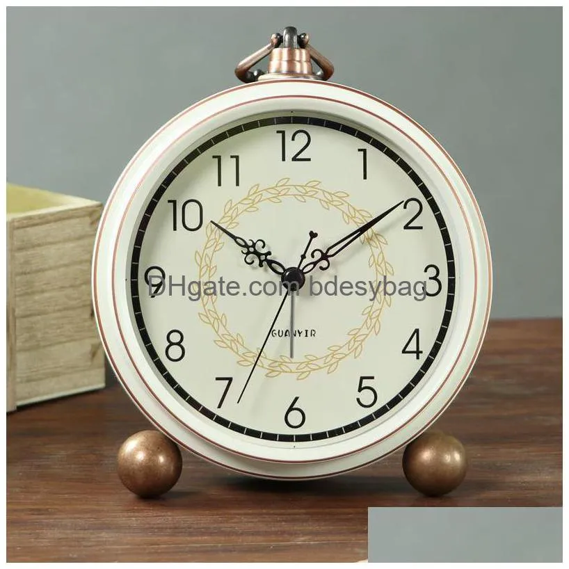 desk table clocks european fashion alarm clock retro mute creative simple small bedside horloge home decoration df50zz