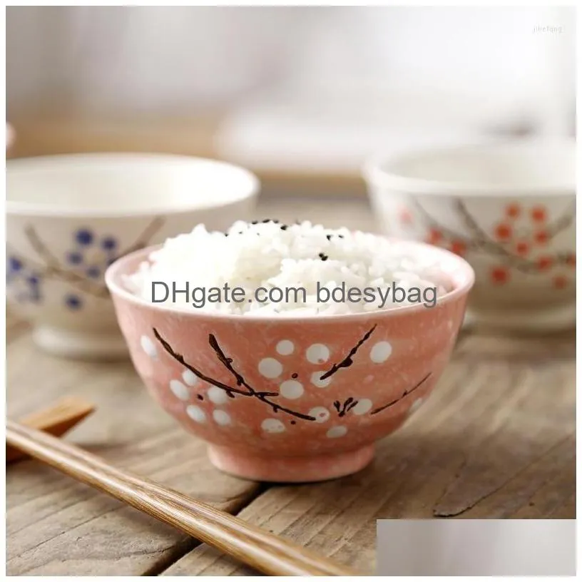 bowls japanese 4.5inch threaded rice bowl hefeng creative household ceramic el tableware snowflake soup