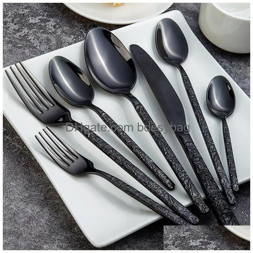 dinnerware sets stainless steel western cutlery set knife fork spoon dinner dessert steak tableware forkdinnerware