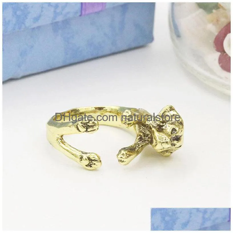 10pcs/lot antique silver/bronze labrador retriever rings adjustable animal dog breed rings for women wholesale
