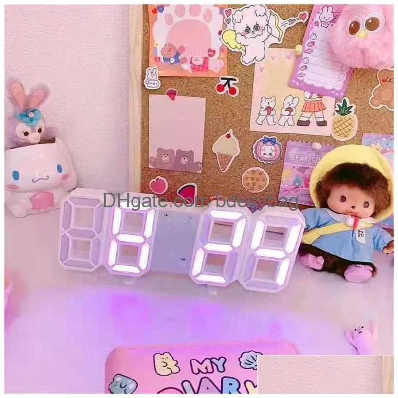 desk table clocks korean wall clock led digital alarm date temperature automatic backlight creative watches home decoration