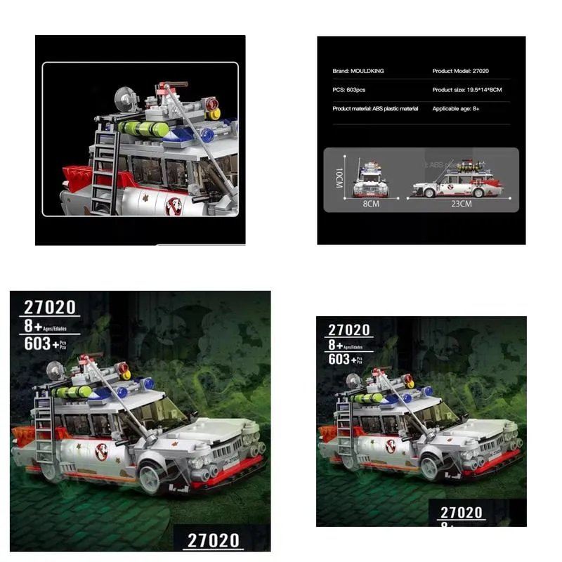 lepin blocks mould king 27020 movie game technic static version ghost bus building blocks 603pcs bricks toys for kids gift