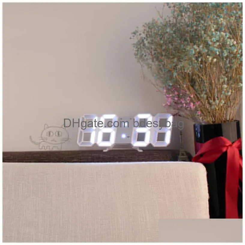 desk table clocks 3d led wall clock saat digital alarm display 3 brightness levels watches nightlight snooze home kitchen office