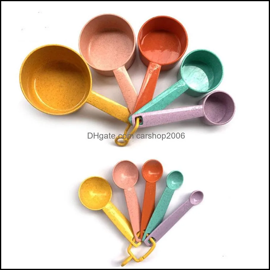 baking tools plastic measuring cup spoon 10piece set with scale kitchen color