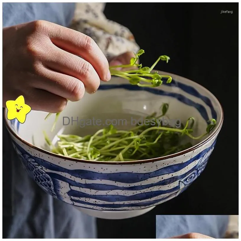 bowls japanese ceramic bowl soup instant noodles large ramen household single tableware